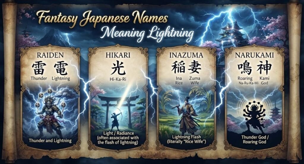 Fantasy Japanese Names Meaning Lightning
