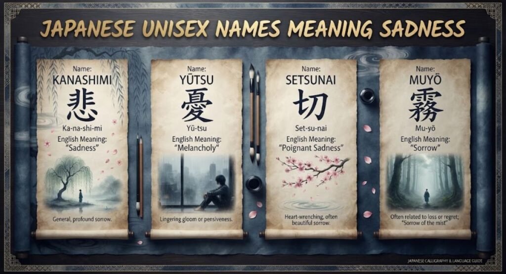 Unisex Japanese Names Meaning Sadness