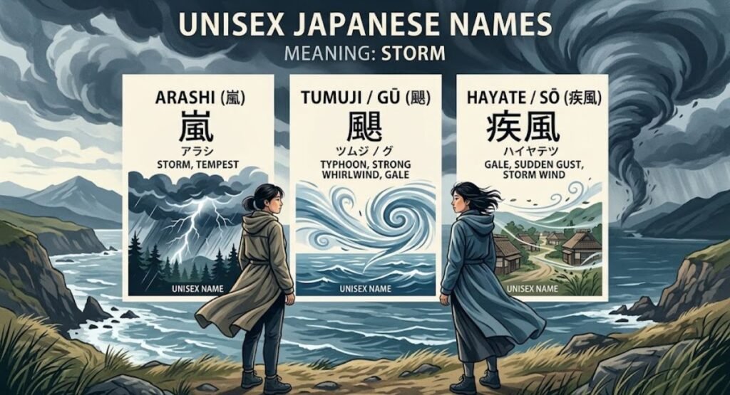Unisex Japanese Names Meaning Storm