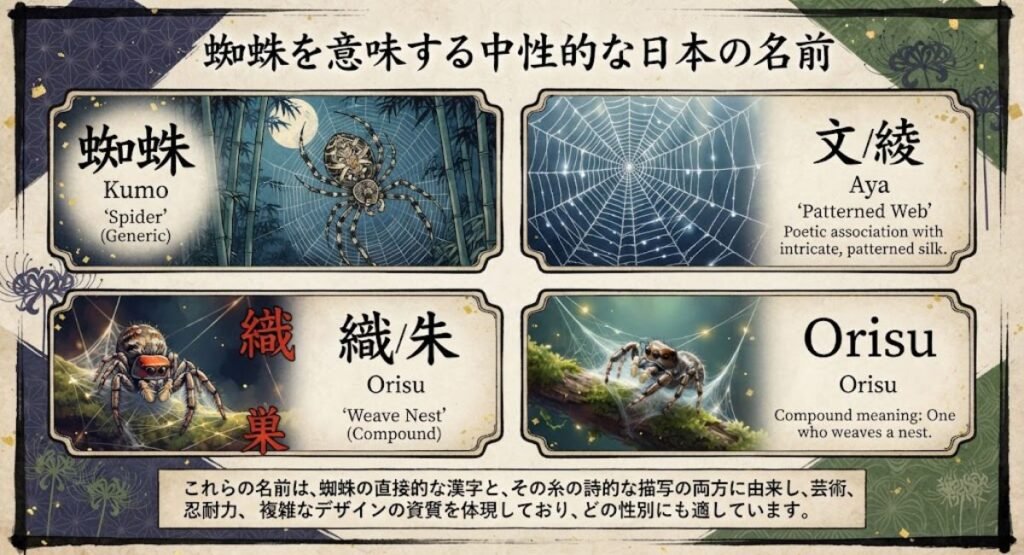 Unisex Japanese Names Meaning Spider